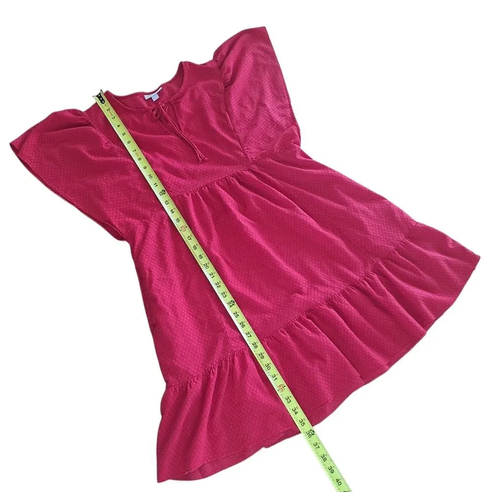 Knox Rose Dress Red Ruffle Dress with Pockets Cottagecore Relaxed Fit size Large
